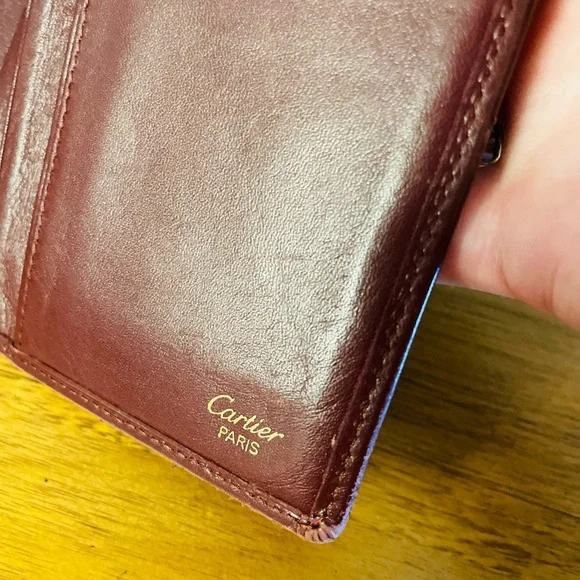 CARTIER Oxblood Red Leather Long Bifold Wallet 💯 AUTHENTIC - Picture 8 of 12